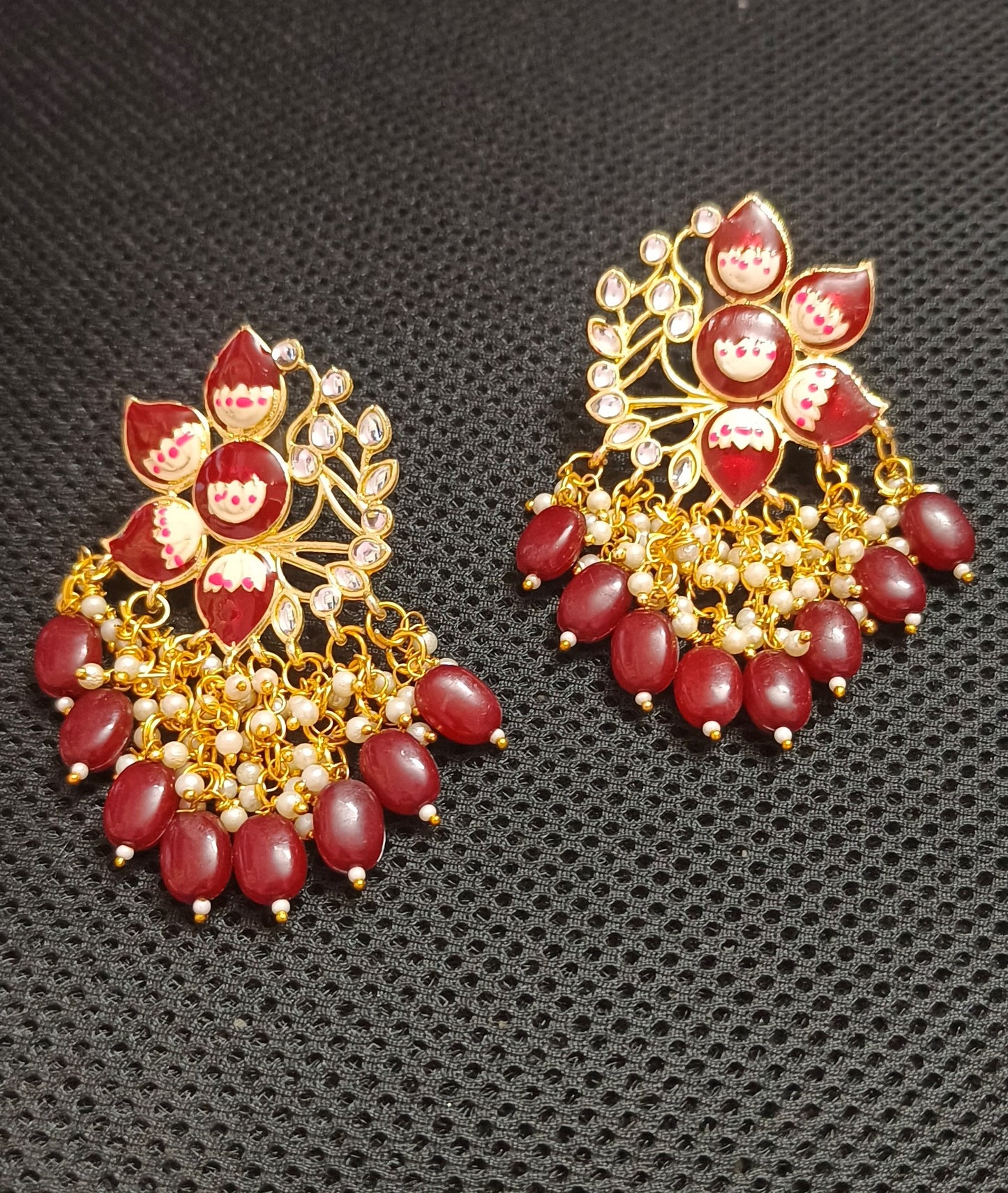 Simran Flower earrings in Red