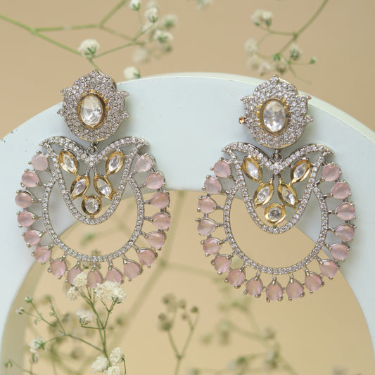 Astha Pink AD stones Earrings
