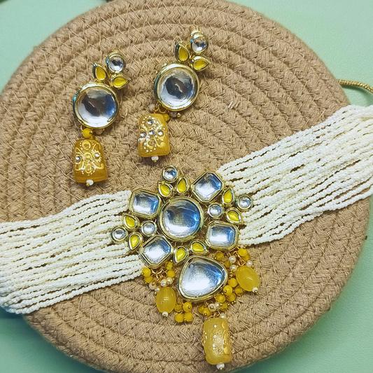 Sierra The Label Indian Traditional Jewellery Kundan Choker Necklace Earring Set for Women Girls