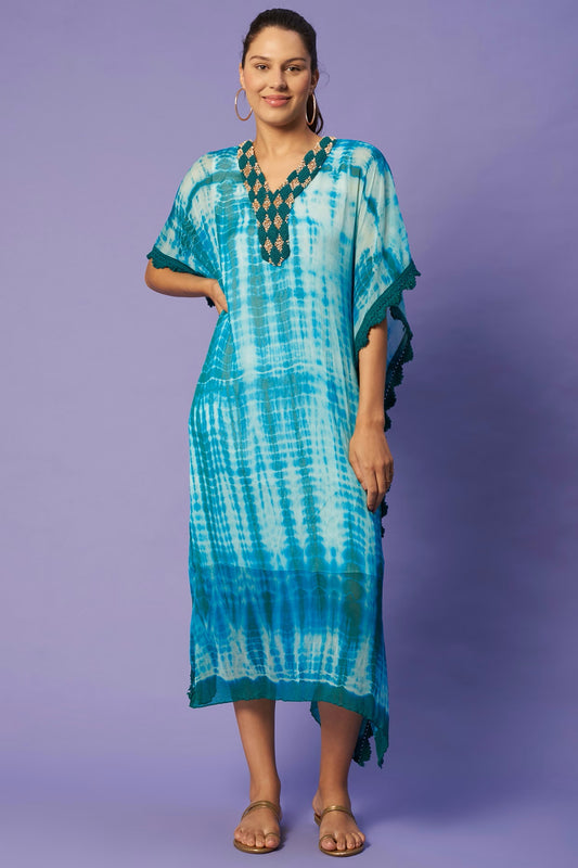 Sierra The Label Blue Shaded Kaftan Dress