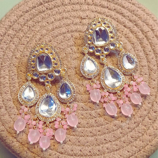 Sierra The Label Kundan Pearl Gold Plated Earrings for Women Long Danglers