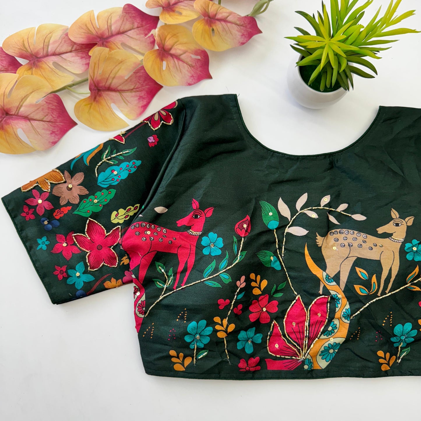 Sierra The Label Pure silk fabric with Deer Print