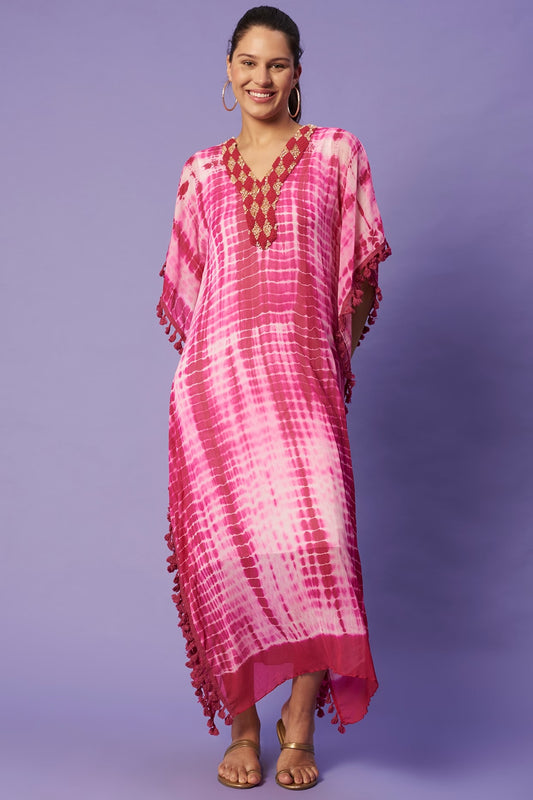 Sierra The Label Pink Shaded Kaftan Dress